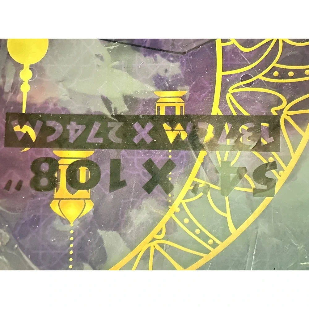 Ramadan Mubarak Tablecloth Purple‎ Gold Crescent Moon Lantern Party Decor 54x108